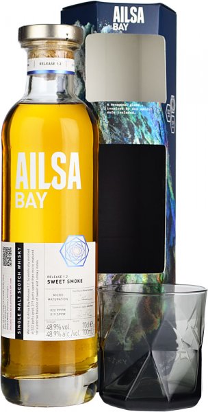 Ailsa Bay Sweet Smoke Release 1.2 Single Malt Scotch Whisky 70cl + FREE Glass