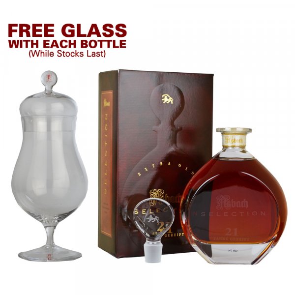 Asbach Selection 21 Year Old Brandy 70cl + FREE Asbach Glass