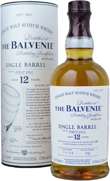 Balvenie Single Barrel First Fill 12 Year Old Single Malt Whisky 70cl