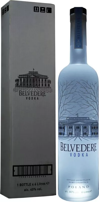 6 Litre Belvedere Vodka, 6 Litre Belvedere Vodka next to a …