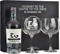 Edinburgh Gin with Two Glasses Gift Set 70cl