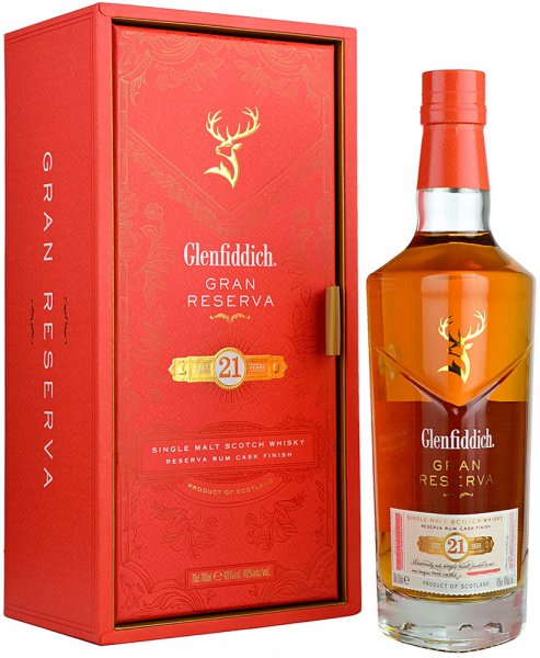 Glenfiddich 21 Year Old Reserva Rum Cask Finish Single Malt Whisky 70cl