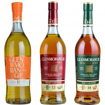 Glenmorangie Single Malt Whisky Trio: 10yo, 12yo, 14yo, 3 x 70cl
