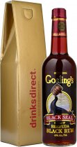Goslings Black Seal 80 Proof Rum 70cl in Gold Gift Box