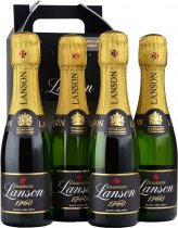Lanson Black Label Brut Champagne 4 Mini Bottle Gift Pack, 4 x 20cl