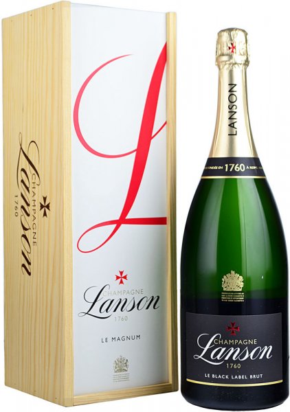 Lanson Black Label Brut NV Champagne Magnum (1.5 litre) in Wood Box