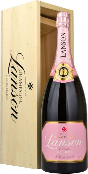 Lanson Rose Brut NV Champagne Magnum (1.5 litre) in Wood Box