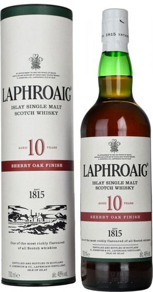 Laphroaig 10 Year Old Sherry Oak Finish Islay Single Malt Whisky 70cl