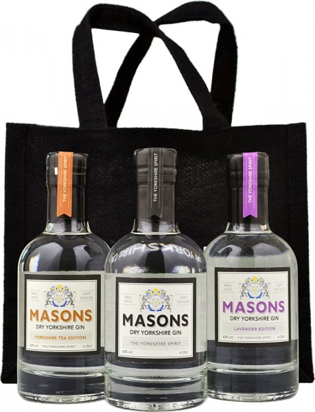 Masons Dry Yorkshire Gin Taster Pack 3 Bottle Gift Set (3x20cl)