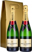 Moet & Chandon Brut NV Champagne 2 x 75cl in Gold Gift Box