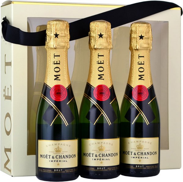 Moet & Chandon Brut NV Champagne Mini 3 Bottle Gift Pack (3x20cl)