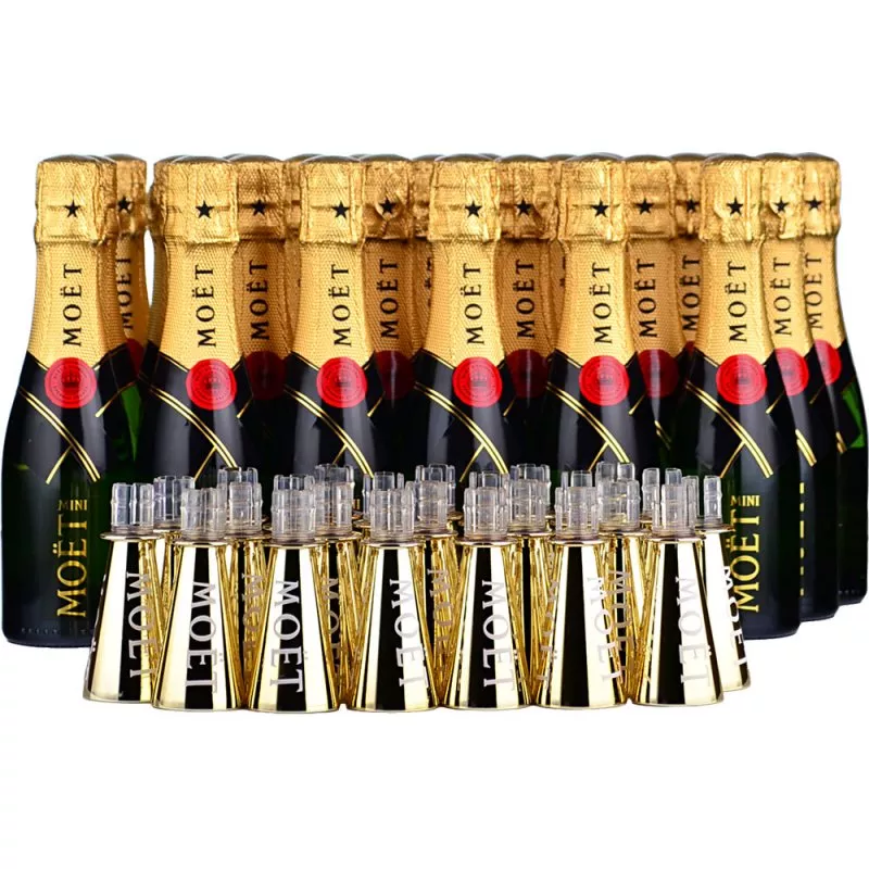 achat Champagne MOET et CHANDON Brut 6 x 20 cl et 6 mini flutes
