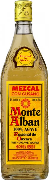 Monte Alban Mezcal Con Gusano with Agave Worm 70cl