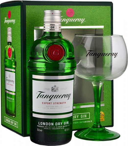 Tanqueray Export Strength Gin 70cl & Copa Glass Gift Pack