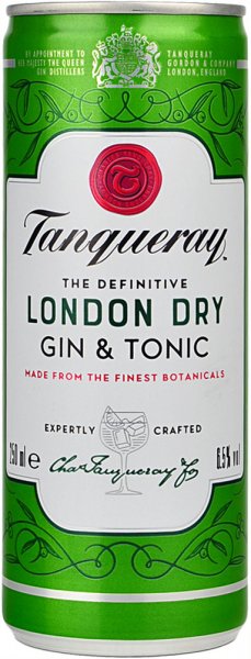 Tanqueray London Dry Gin & Tonic Can 250ml