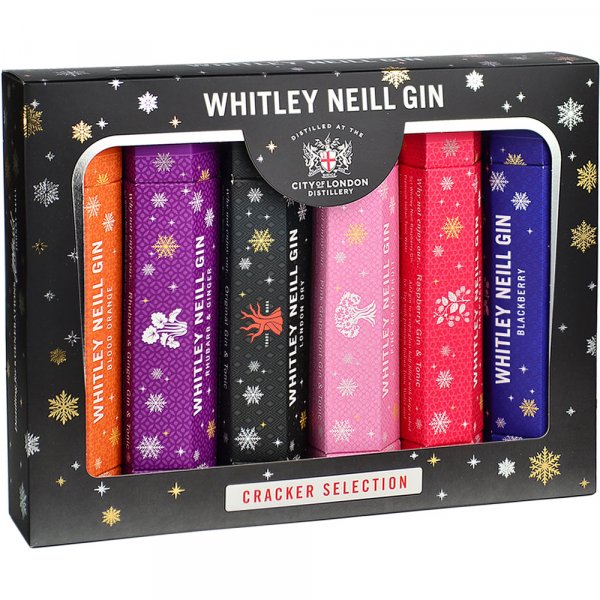 Whitley Neill Gin Christmas Crackers Gift Set 6x5cl